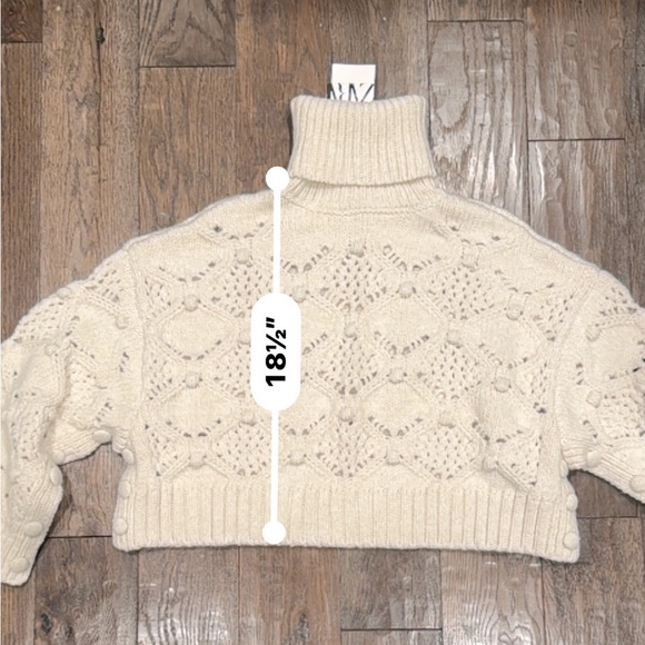 Zara NWT Cozy White Turtleneck Sweater with Side and Arm Buttons - Picture 12 of 16